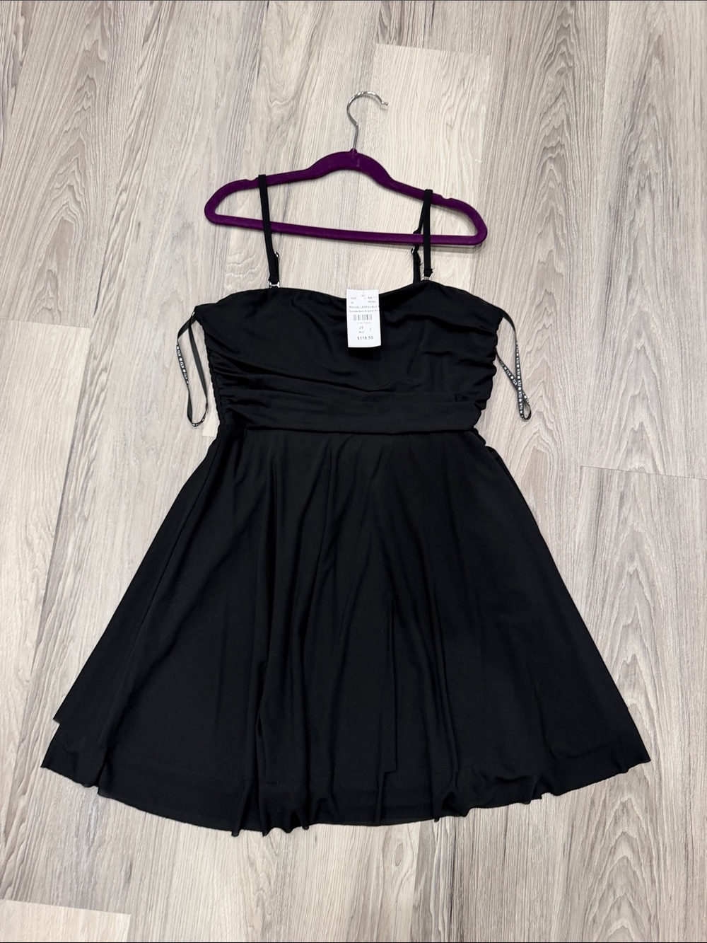 Katie J NYC Rochelle Black Girls' Dress with removable Spaghetti Straps